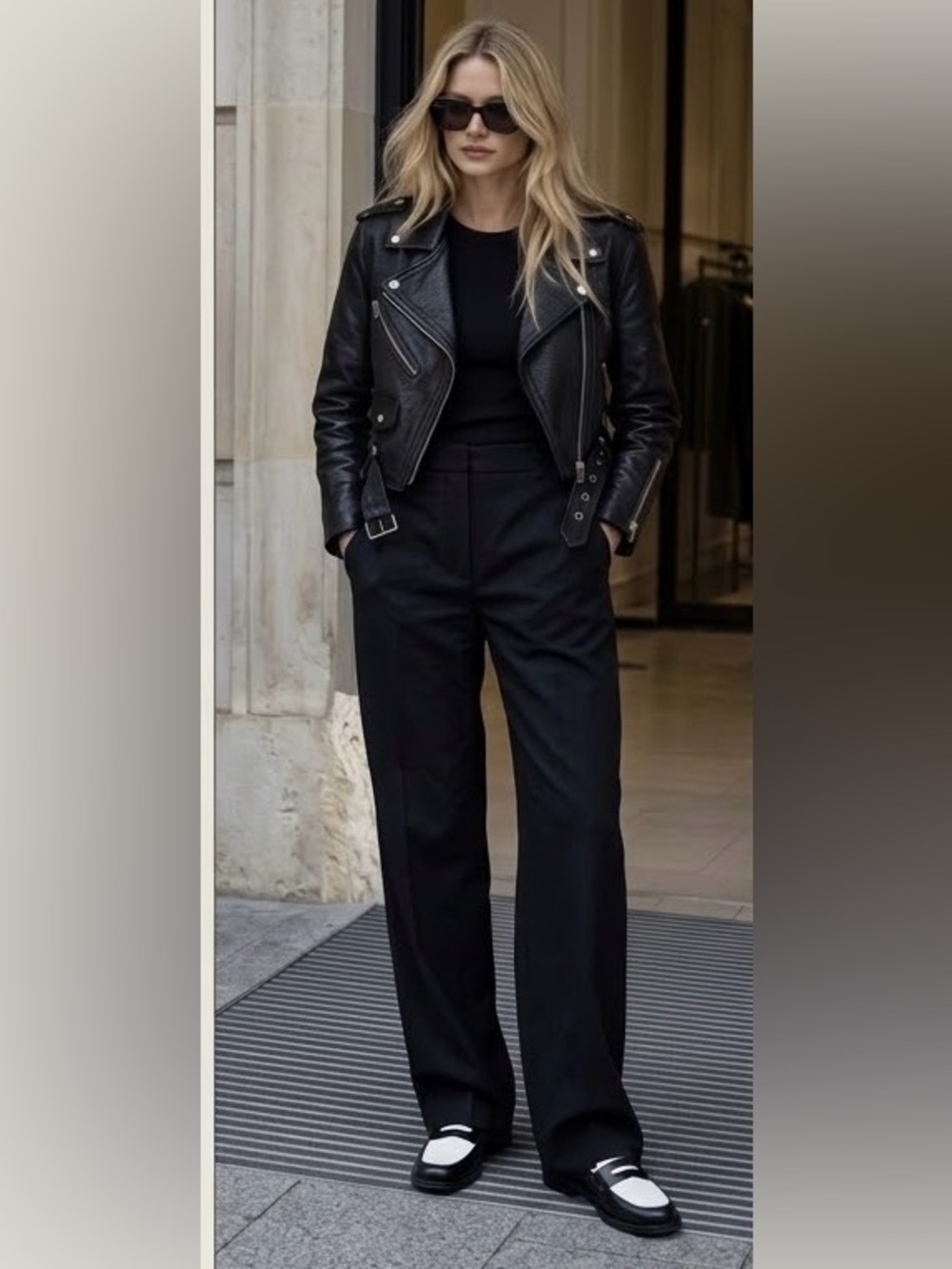 IRO Paris Galaxy Lambskin Black Leather Moto Jacket Size EU38 / FR 6 / US 4-6